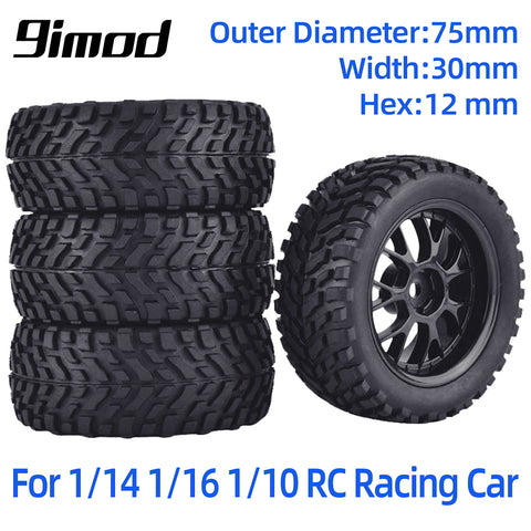1/10 RC On-Road Buggy Tires with Foam Inserts (Flag Pattern)