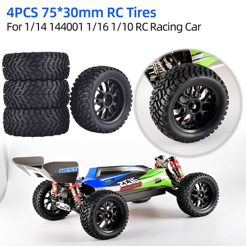 1/10 RC On-Road Buggy Tires with Foam Inserts (Flag Pattern)