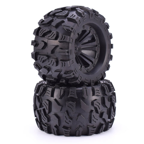 ZD Racing 1/10 Monster Truck Wheels & Tires with 12mm Hex (2 Pairs)