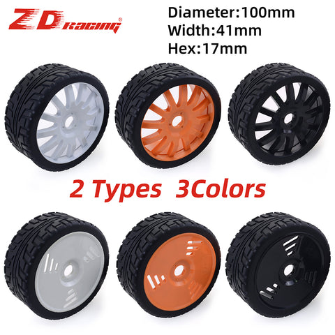 ZD Racing 100mm Rubber Tyres Wheels 17mm Hex