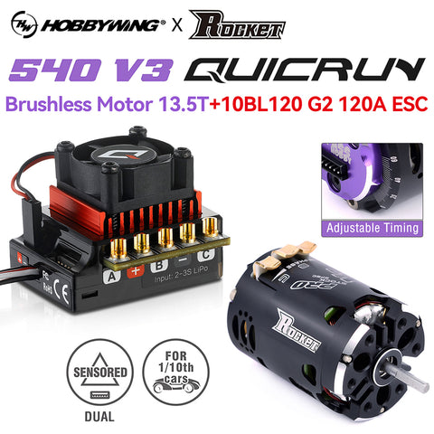 ROCKET-RC 540 V3 Sensored Competition Brushless Motor