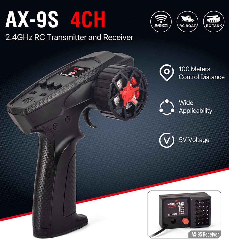 1/16 1/18 1/24 Car 4 CH Transmitter +mini Receiver AX-9S