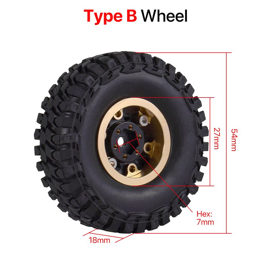 Wheel Hub / Tires Tire For 1/18 TRX4M 1/24 SCX24