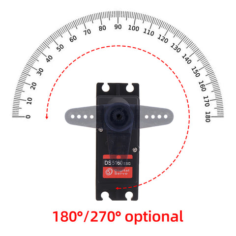 DS5160 60KG HV High Torque Digital Servo 180°/270° for 1/5 RC Crawler