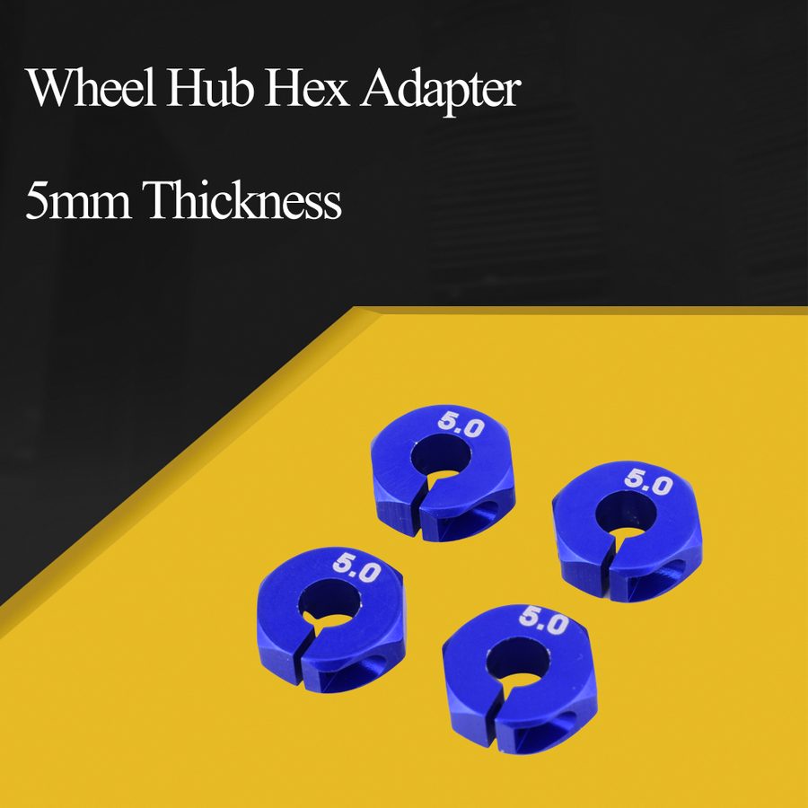 Neutral 4PCS RC Wheels 12mm Hex Coupler 5.0mm (Blue / Red)