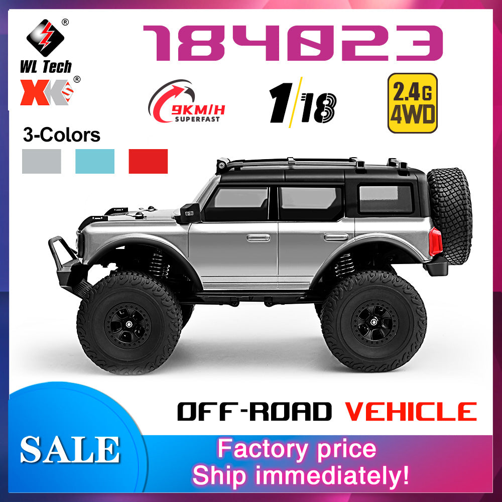 Wltoys 184023 RC Car 9km/h Four-wheel Drive 1/18 Off-Road Car CCS Cruise Control Rubber Tires Remote Control Climbing