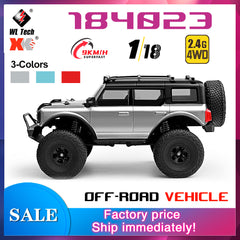 Wltoys 184023 RC Car 9km/h Four-wheel Drive 1/18 Off-Road Car CCS Cruise Control Rubber Tires Remote Control Climbing