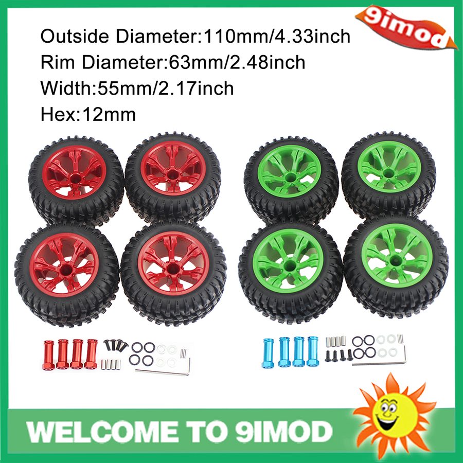 WLtoys 144001 124019 124018 Upgrade Tires Combo 4 Black Red