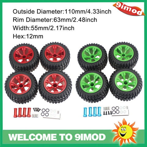 WLtoys 144001 124019 124018 Upgrade Tires Combo 4 Black Red