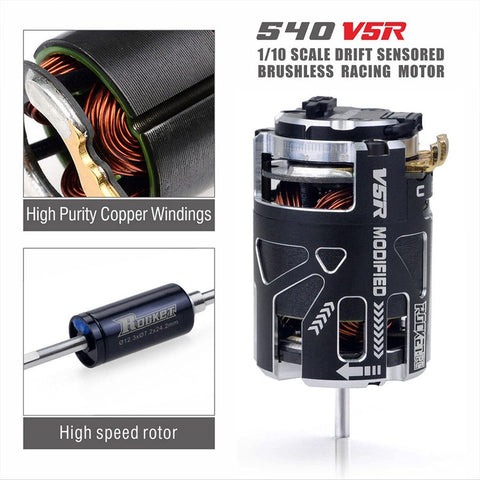 Rocket 540-V5R Sensored Brushless Motor 3.175mm Shaft Diameter 6.5T
