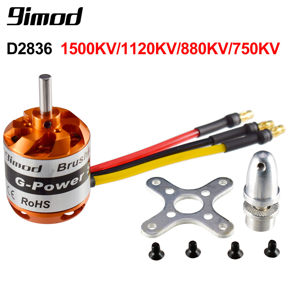9IMOD D2836 Brushless Motor 1500KV/1120KV/880KV/750KV 2-4S for RC Plane