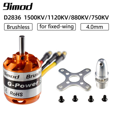 9IMOD D2836 Brushless Motor 1500KV/1120KV/880KV/750KV 2-4S for RC Plane