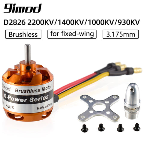 9IMOD D2826 Brushless Motor 2200KV/1400KV/1000KV/930KV 2-3S for RC Plane