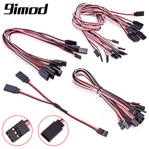 10-Pack 500mm Servo Extension Cable - JR/Futaba Male to Female, 22AWG