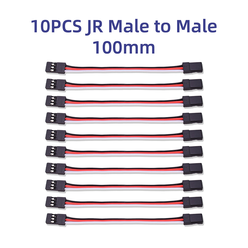 10-Pack 500mm Servo Extension Cable - JR/Futaba Male to Female, 22AWG