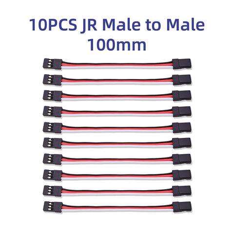 10-Pack 500mm Servo Extension Cable - JR/Futaba Male to Female, 22AWG