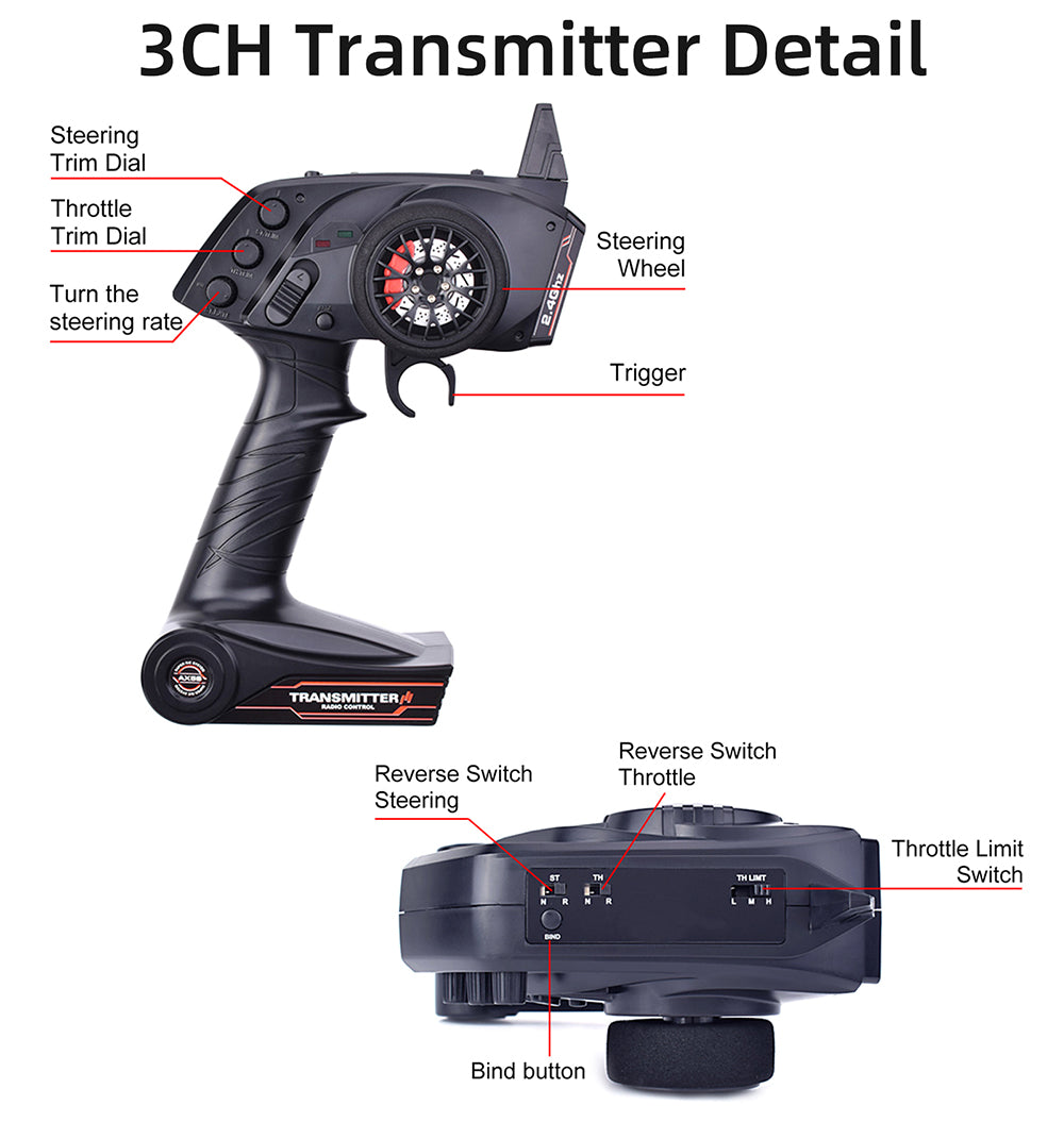AUSTAR AX-4S 2.4GHz 4CH Transmitter + Receiver Kit