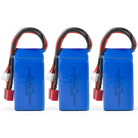2S 7.4V 1500mAh LiPo Battery for WLtoys XK 144010 A959-B A969-B A979-B