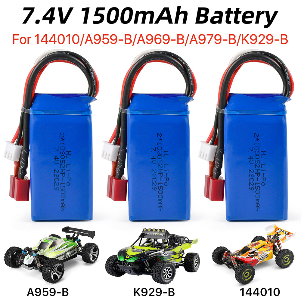 2S 7.4V 1500mAh LiPo Battery for WLtoys XK 144010 A959-B A969-B A979-B