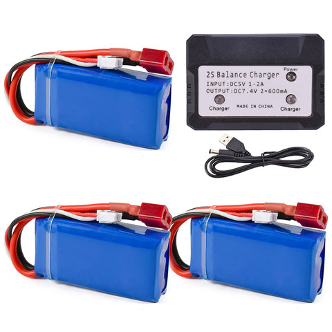 2S 7.4V 1500mAh LiPo Battery for WLtoys XK 144010 A959-B A969-B A979-B