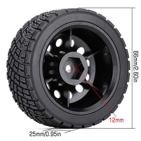 Austar 4PCS 12mm Hex 67mm RC Car Rubber Tires Wheel Rim