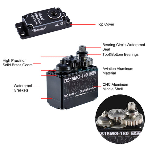 9IMOD DS15MG Metal Gear Waterproof Digital Servo - 15KG