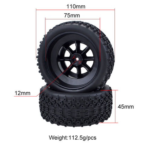 ZD Racing 4-Pack Short Course Tires with 12mm Hex for 1/10 RC SCT
