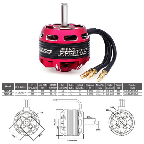 Surpass Hobby Fixed-Wing V2 C50 Series Motor ESC Combo