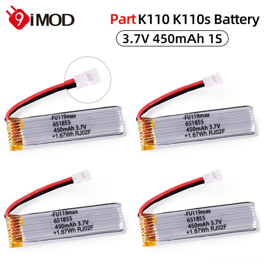 WLtoys XK K110 K110S Airplane Battery 3.7V 450mAh XH2.54 / Charger