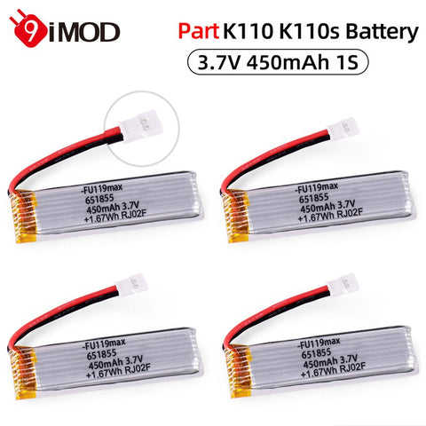 WLtoys XK K110 K110S Airplane Battery 3.7V 450mAh XH2.54 / Charger
