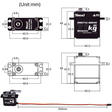 9IMOD HV71MG Metal Gear Servo - 71KG