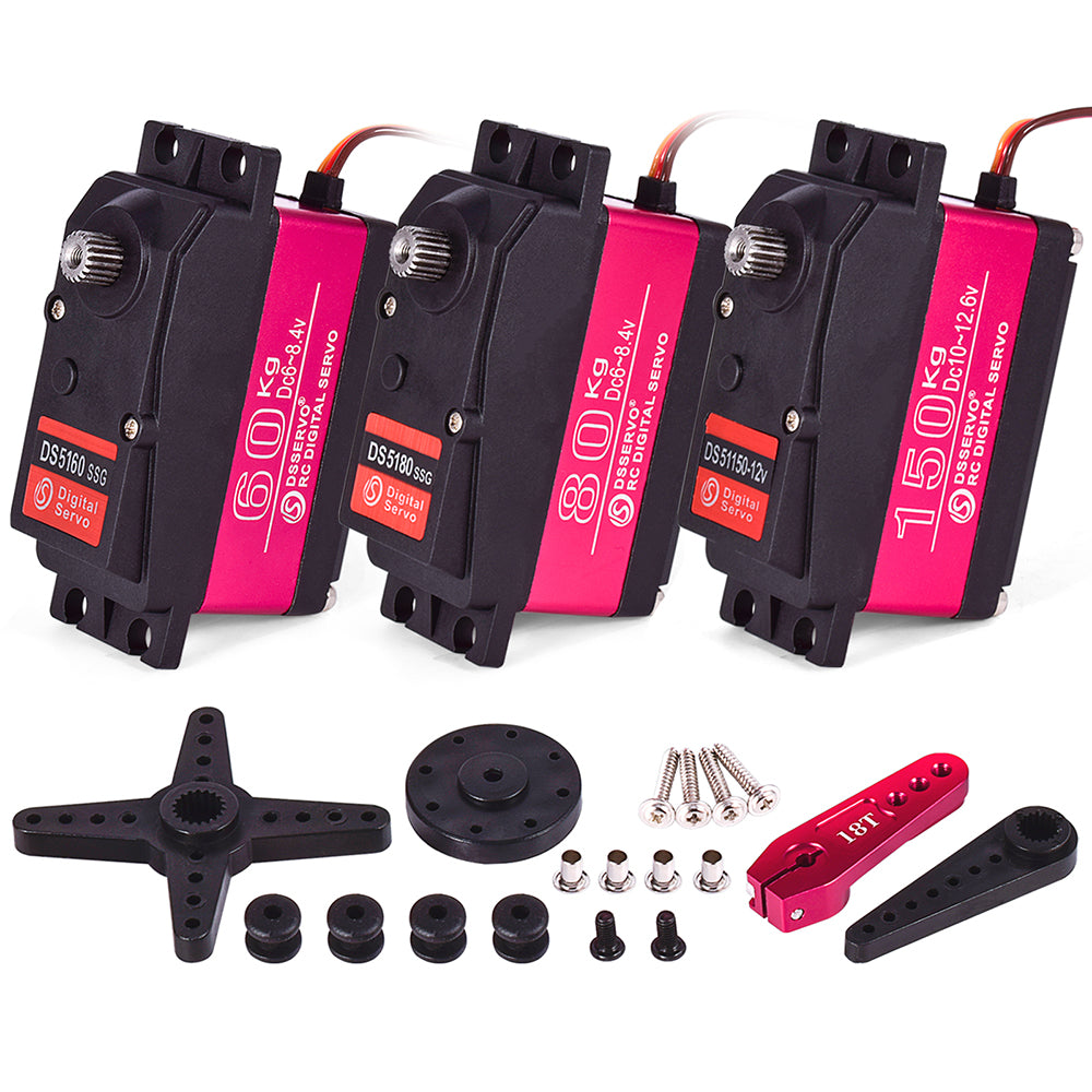 SURPASS HOBBY 60KG/80KG/150KG HV High Torque Servo 180°/270° for 1/5 RC Car