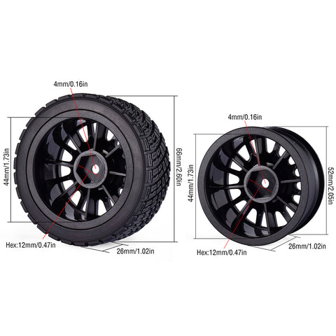 AUSTARHOBBY 12mm Hex Wheels and Tires
