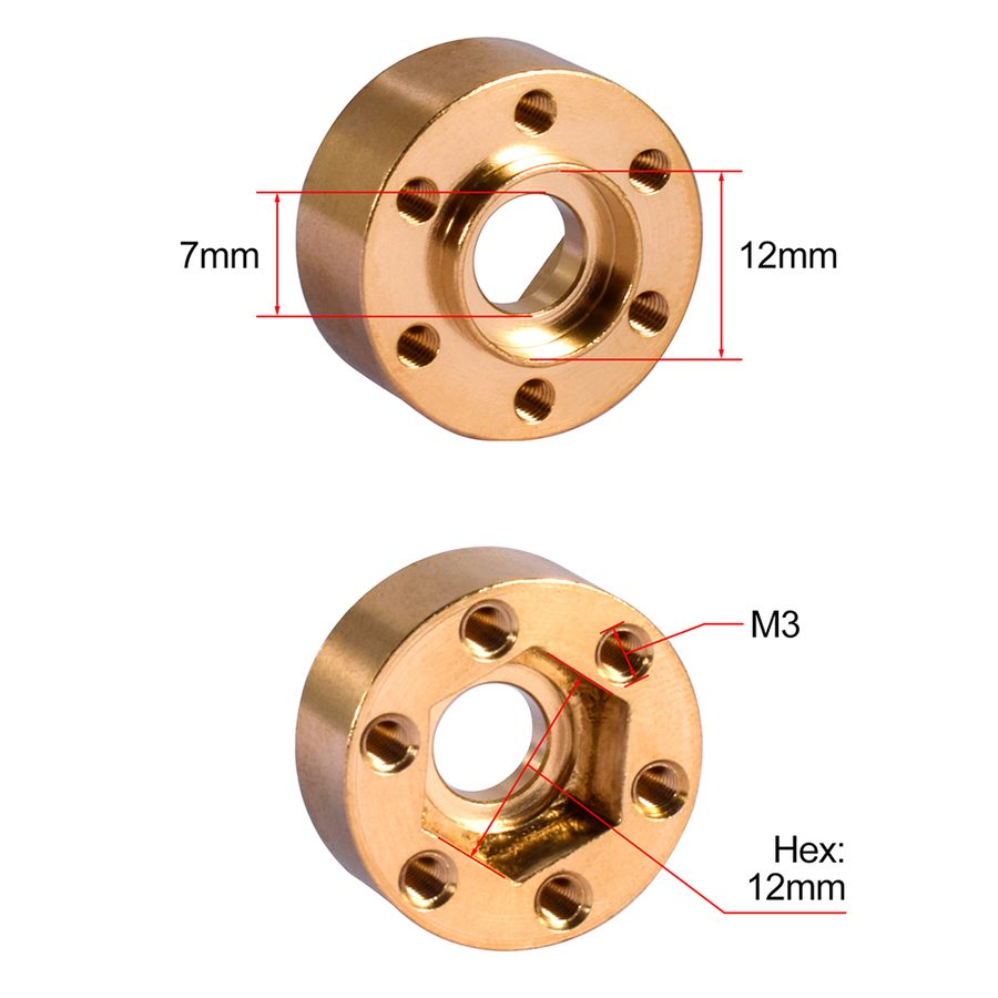Rock Crawler 1.9 2.2 inch Wheel Hub Brass VP
