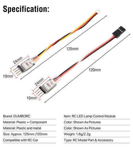 DUMBORC LED Lights for Car Crawler Lamp Controller