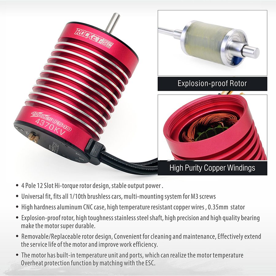Rocket-RC V2 F540/F550 Sensorless Brushless Motor 1/10 Tamiya Car