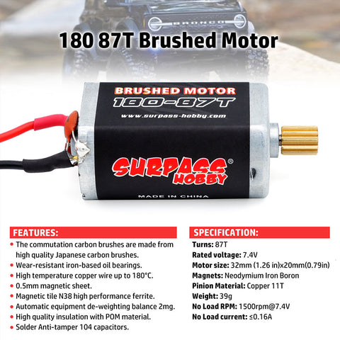 SURPASS HOBBY Commutation Carbon Brushes Brushed Motor - 87T