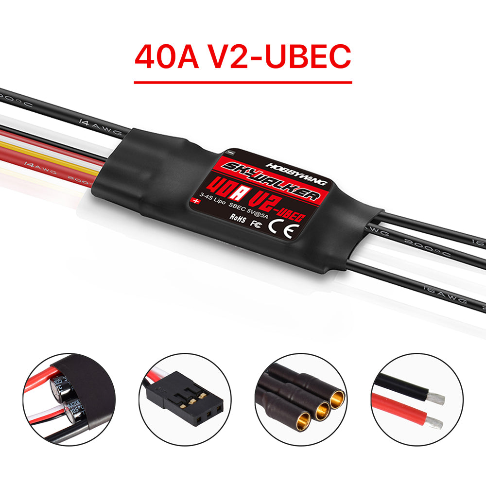 HOBBYWING Skywalker V2 Brushless ESC 20A 30A 40A 50A 60A 80A 100A