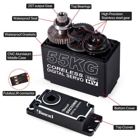 9imod DSC55MG 55KG Metal Gear Digital High-Voltage Waterproof Servo