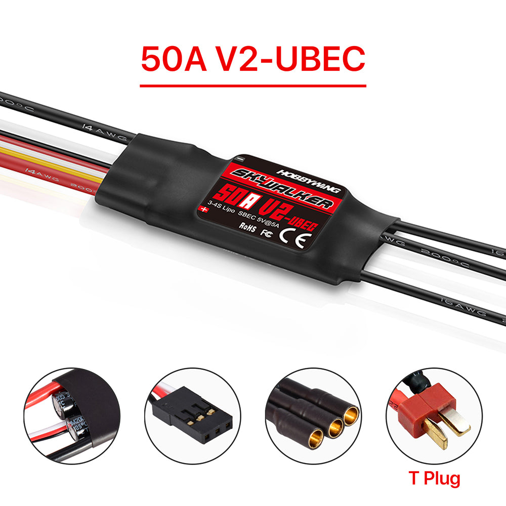 HOBBYWING Skywalker V2 Brushless ESC 20A 30A 40A 50A 60A 80A 100A