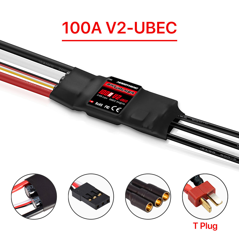 HOBBYWING Skywalker V2 Brushless ESC 20A 30A 40A 50A 60A 80A 100A