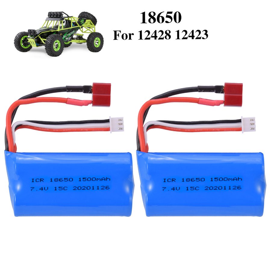 Battery 7.4V 1500mAh 18650 T Connector 2