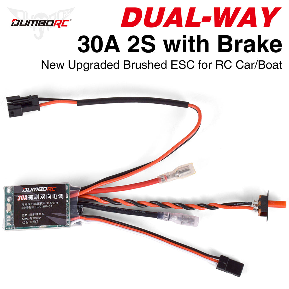DUMBORC 30A Brushed Bidirectional ESC - BEC 5V/3A 2S - 280~390