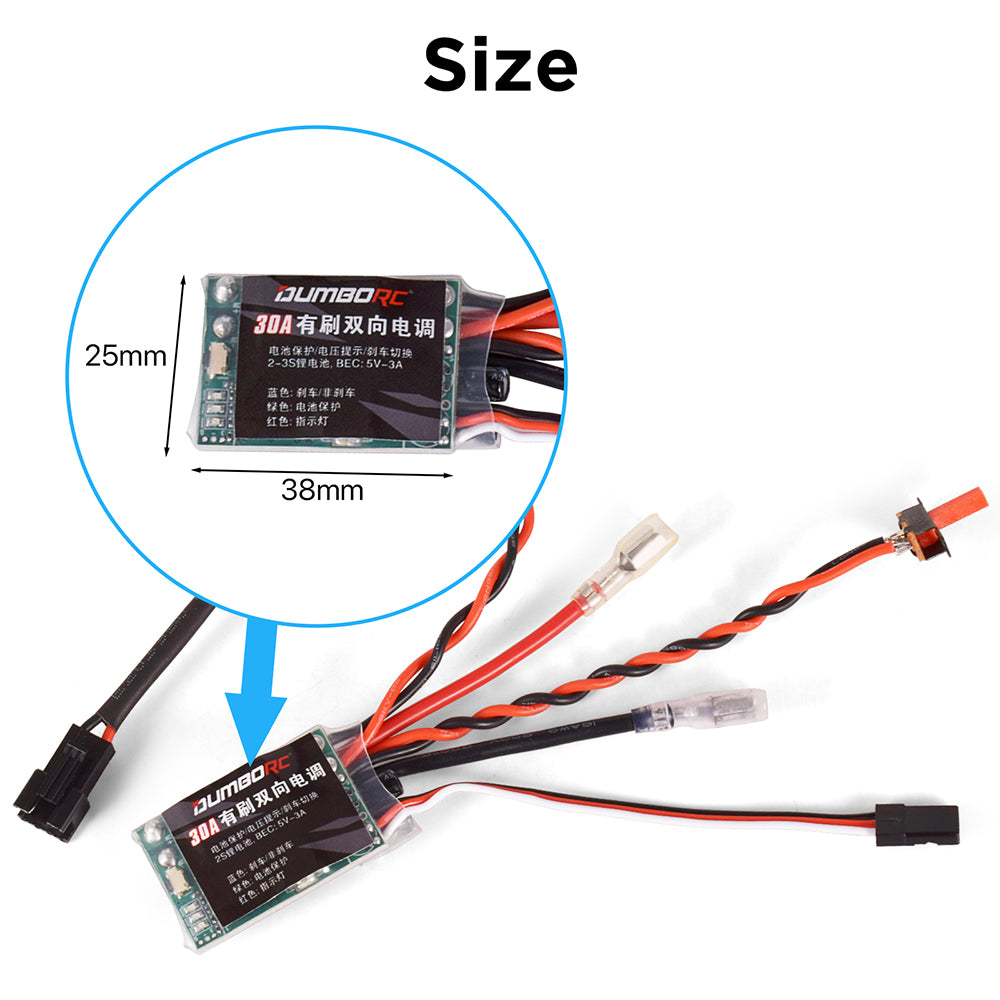 DUMBORC 30A Brushed Bidirectional ESC - BEC 5V/3A 2S - 280~390