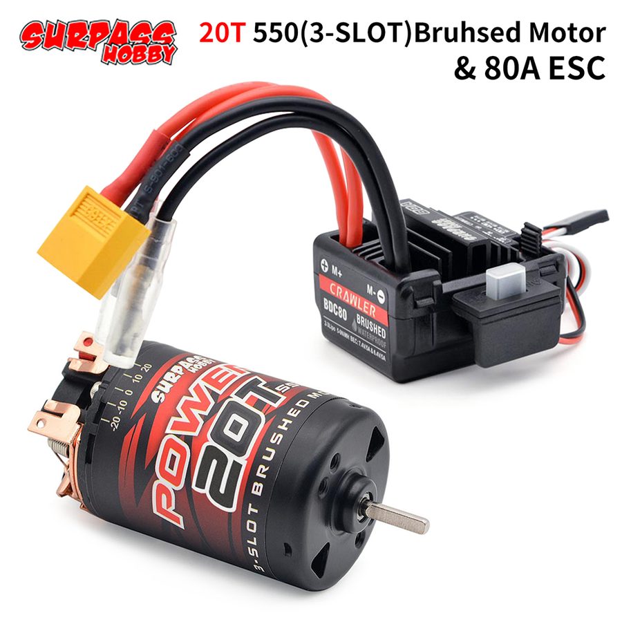 SURPASSHOBBY 550 BCD80A ESC +20T Brushed Motor 3-Slot
