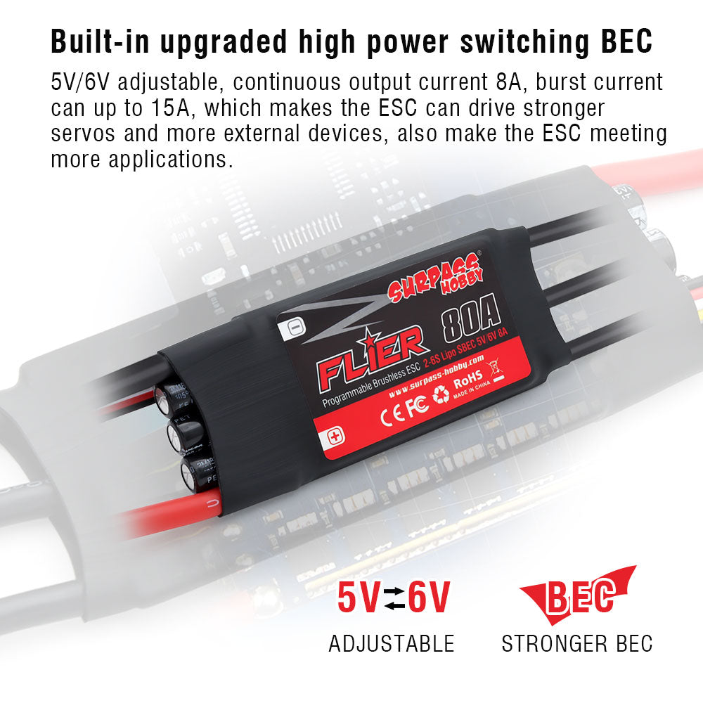 4S 20A - SURPASS HOBBY ESC 30A 40A 50A 2-4S/60A 80A 100A