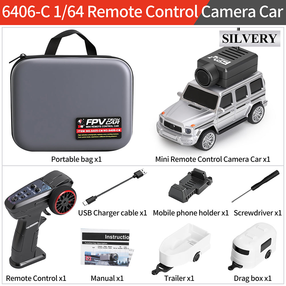 WLtoys RC Cars 1:64 Mini 6406 6406C HD Camera RC Racing Car Toy 120° Wide Angle 2.4G 720P APP Control Mini Car Dual Control WLtoys RC Cars 1:64 Mini 6406 6406C HD Camera Car  120° Wide Angle 2.4G 720P Dual Control