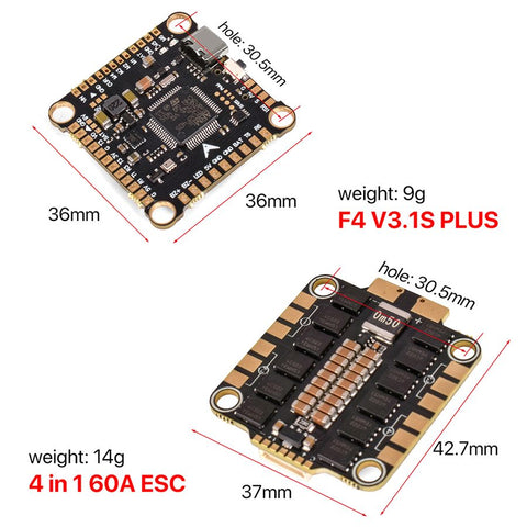 Airplane Parts F405 V3SPLUS Flight Controller 4 1 8 60A DSHOT600