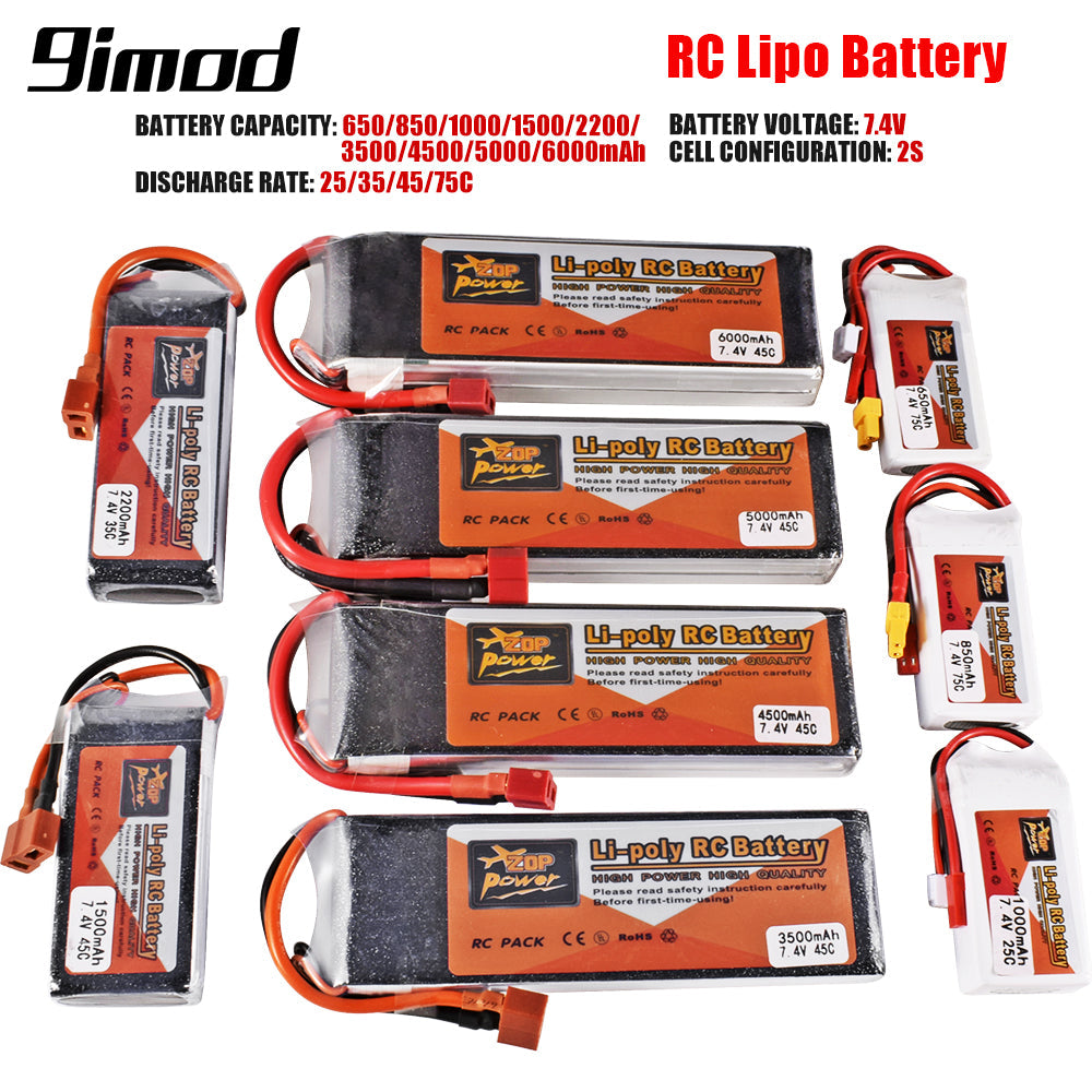 9IMOD 2S RC Lipo Battery 7.4V 4500/5000/6000mAh 45C T / XT60