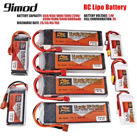 9IMOD 2S RC Lipo Battery 7.4V 4500/5000/6000mAh 45C T / XT60
